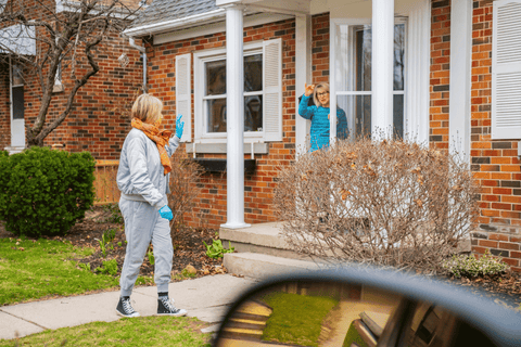 Visiting and saying hi to a neighbor