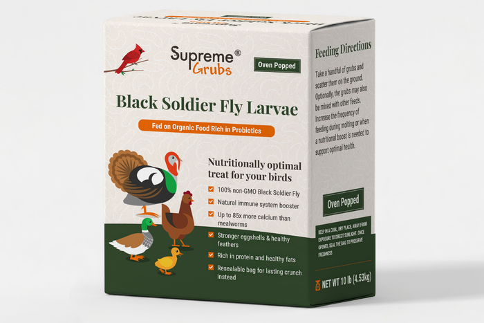 Supreme Grubs Black Soldier Dried Larvae Box